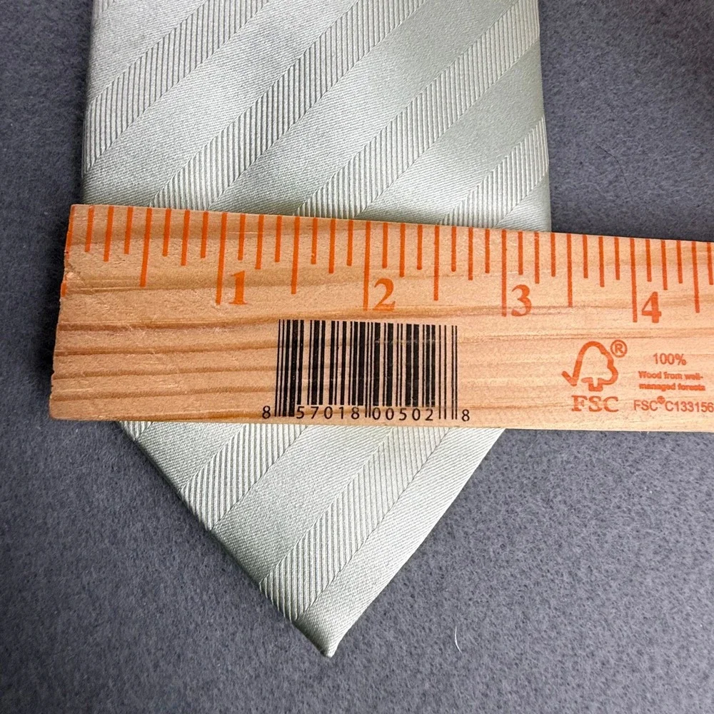 Donald J. Trump Necktie Mens Sage Green Striped‎ Silk Signature Collection